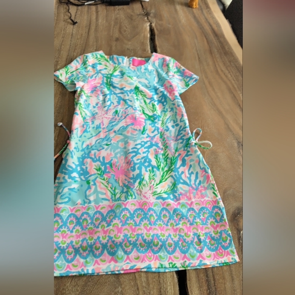 Lilly Pulitzer Pink and Blue Patterned Fabric